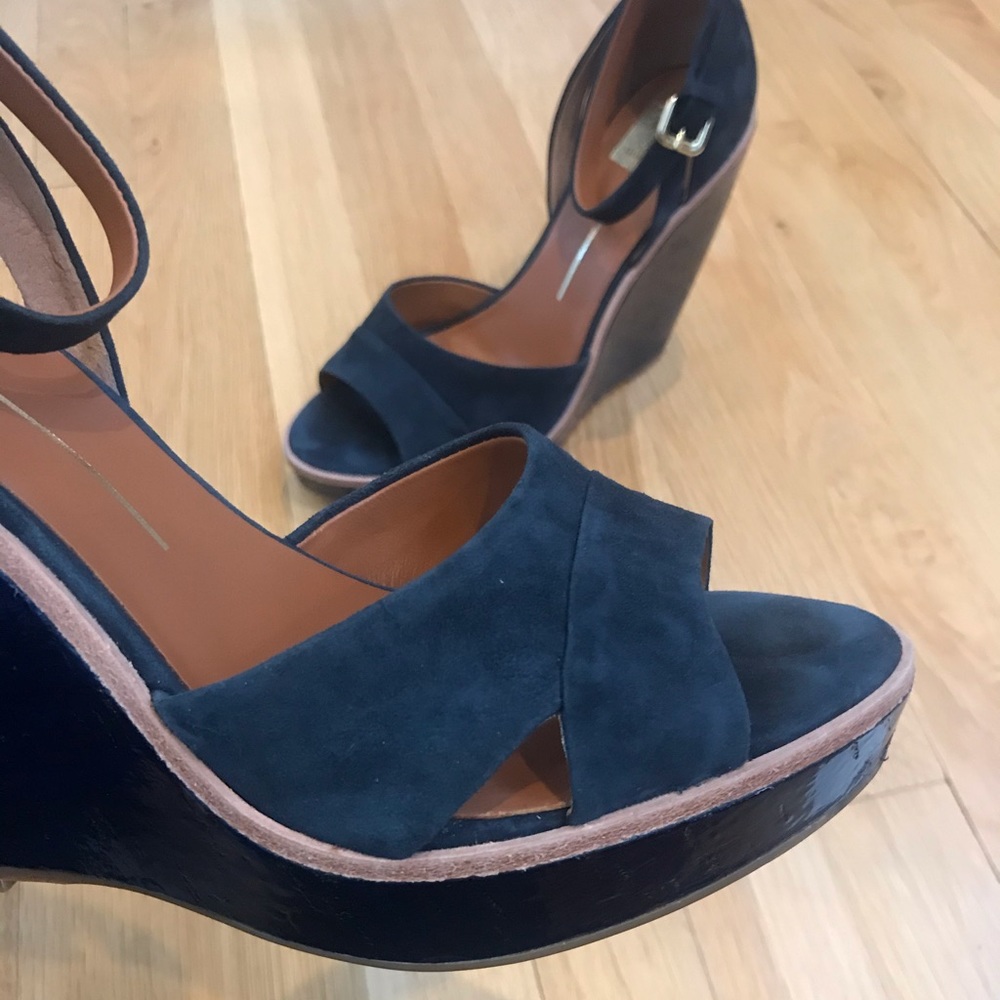 DOLCE VITA Paiva Navy Suede Wedge Heels